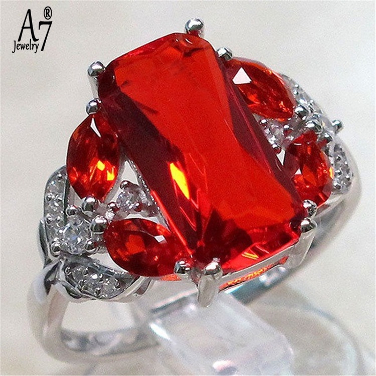 Nhẫn bạc S925 đính đá ruby thời trang
