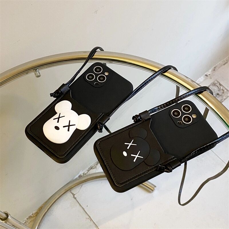Ốp Điện Thoại Mềm In Hình Gấu Hoạt Hình Màu Trắng Đen Cho Iphone 13 promax 12 pro max 11 pro max xs max 14 promax 14 plus xr x 7 8 plus