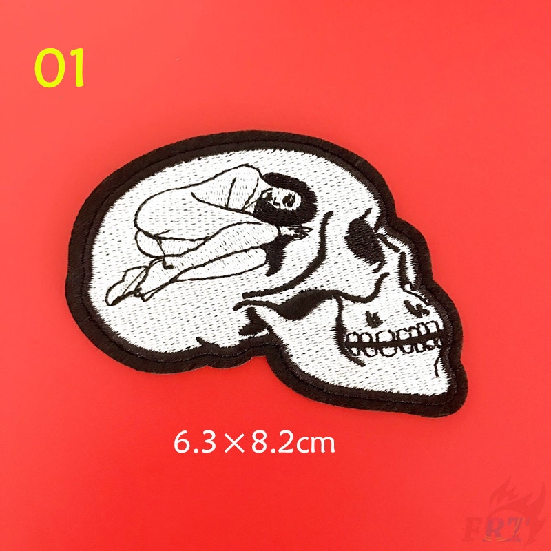 Miếng dán ủi may hình đầu lâu phong cách Gothic (Đầu lâu - Bộ 01) (M-11139)