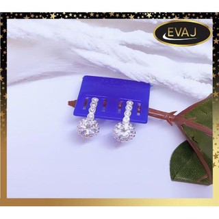 Khuyên tai bạc ⚜️FREESHIP⚜️Hoa tai bạc nữ đá tròn sang chảnh / Bông tai nữ