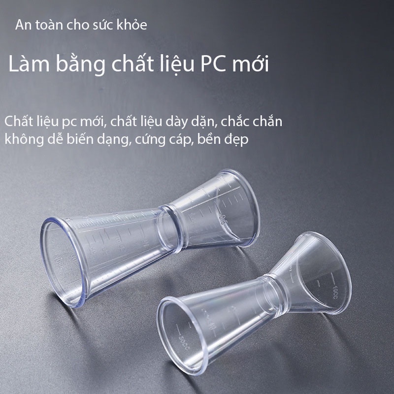 Ly đong 2 đầu/Cốc đong nhựa Jigger 2 Đầu dùng trong định lượng pha chế - LOKING