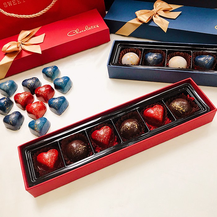 Quà tặng socola Đôi tim hẹn ước - Hộp 6 viên kèm túi quà sang trọng | BigBuy360 - bigbuy360.vn