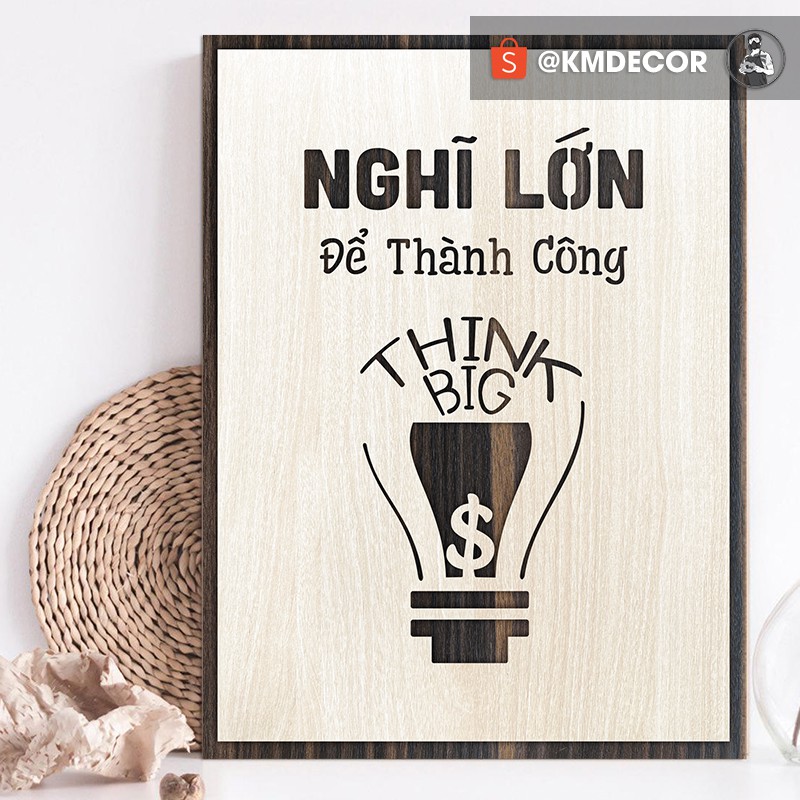 Mẫu tranh &quot;nghĩ lớn để thành công&quot; - Tranh tạo động lực treo tường trang trí văn phòng