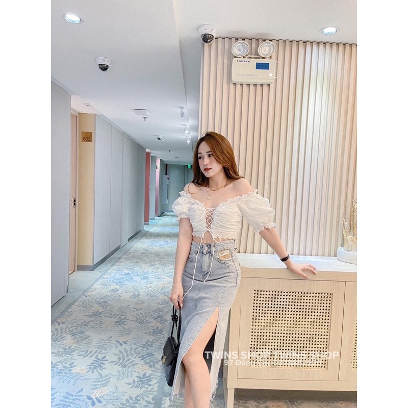 chân váy jeans xẻ 1211