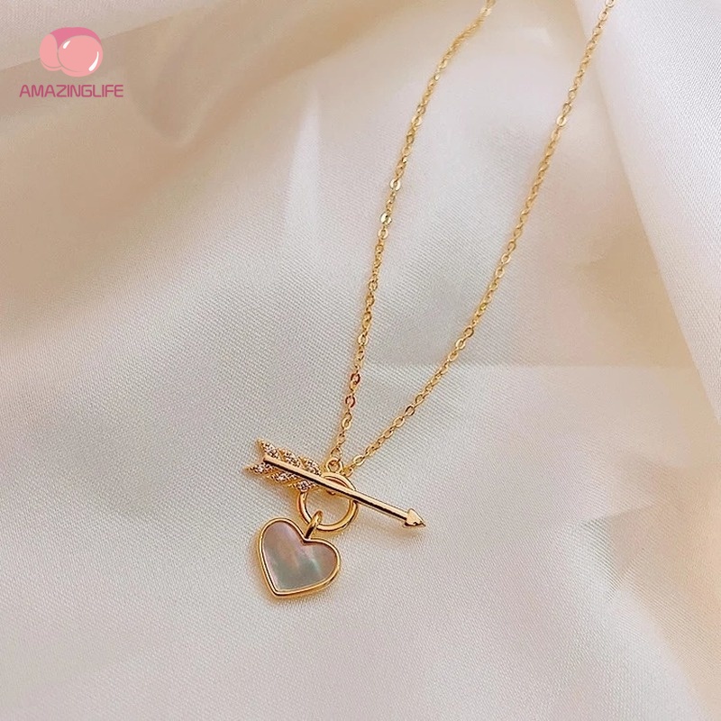 Vòng cổ Có Mặt Hình Mũi Tên Xuyên Qua Trái Tim Thời Trang