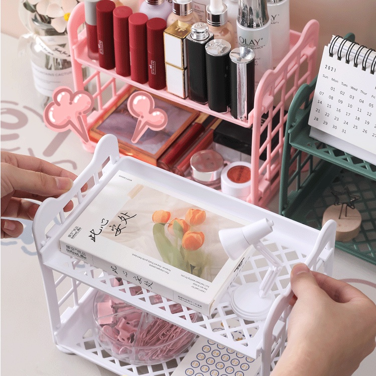 TAILI Giá Đựng Mỹ Phẩm Hai Tầng Có Thể Gập Lại Tiện Dụng