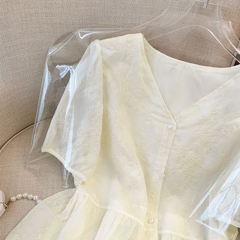 Áo Sơ Mi Cổ Chữ v Thời Trang Mùa Hè 2022 Dành Cho Nữ