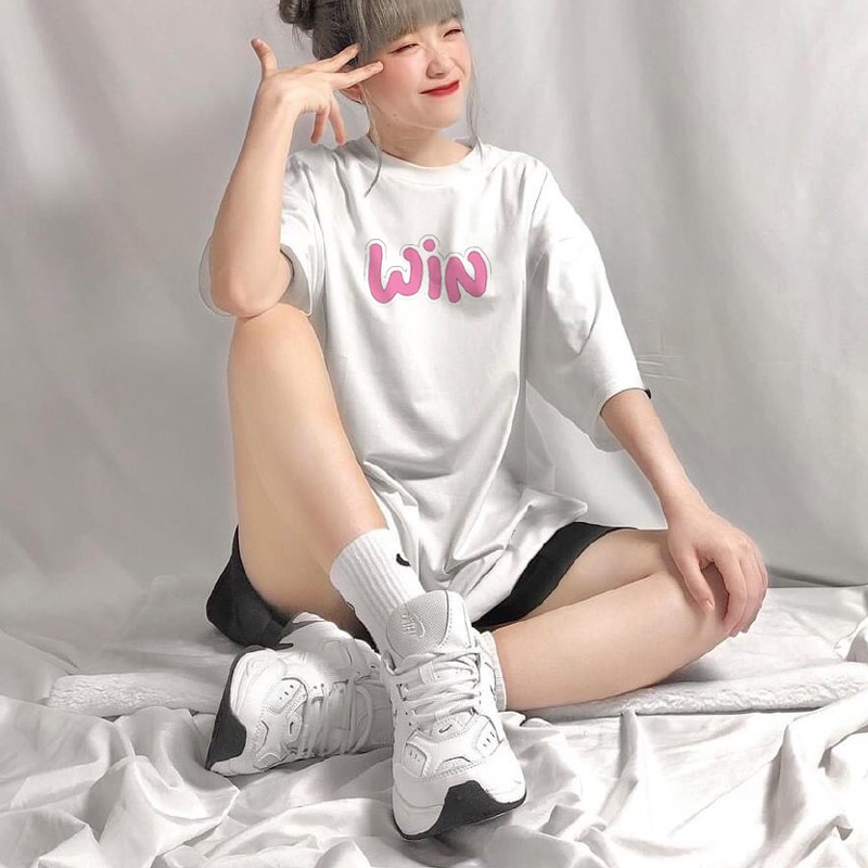 Áo Thun Nữ Tay Lỡ In Chữ WIN every day every night DLX