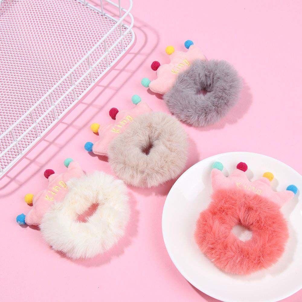 JARRED Dây Buộc Tóc Hình Vương Miện Màu Kẹo Ngọt Mềm Mại Dễ Thương