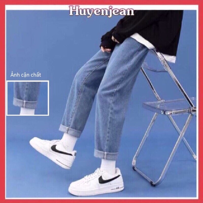 Quần bò jean nam nữ baggy jeans nam ống suông rộng dáng Unisex hàng Quảng Châu style năm 2021 | WebRaoVat - webraovat.net.vn