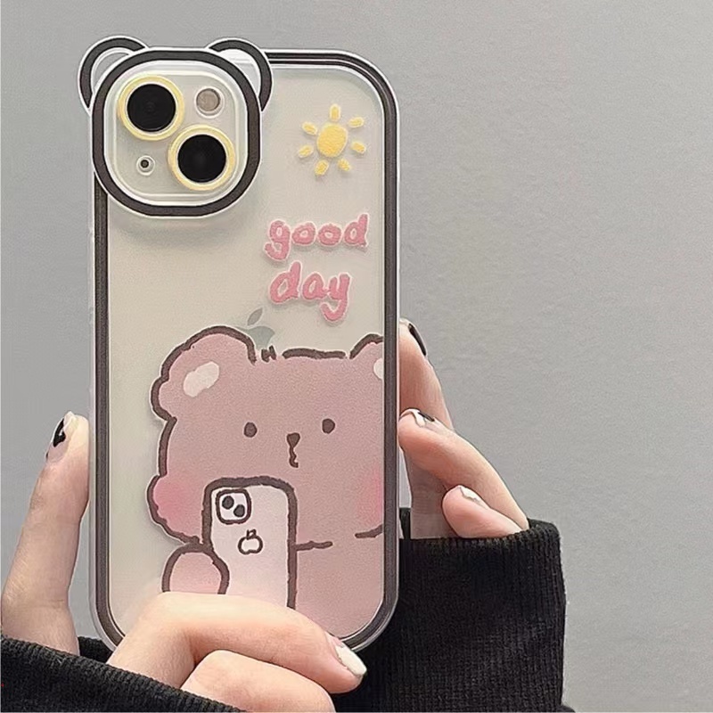Ốp Điện Thoại Mềm In Hình Gấu Dễ Thương Cho IPhone 13 12 11 Pro Max XS XR X 7 8 Plus
