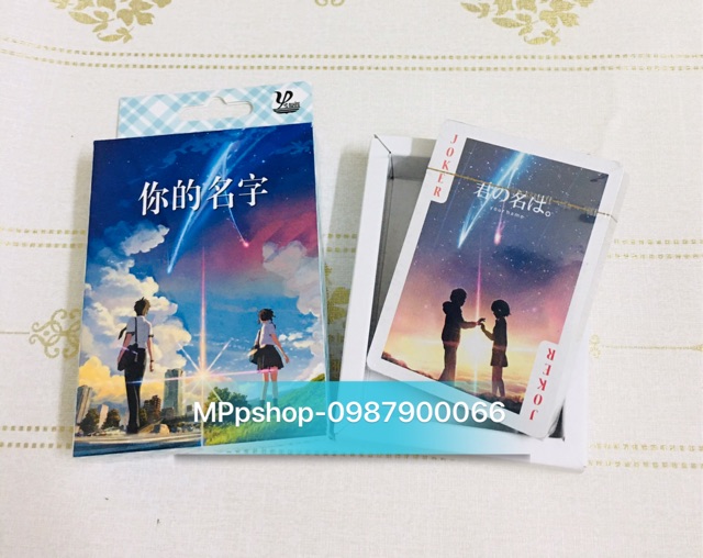 Bộ bài Tây anime your name 54 ảnh khác nhau