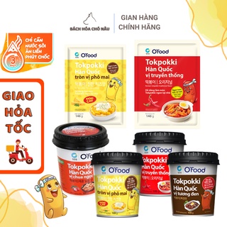 Bánh Gạo Hàn Quốc O'Food Tokpokki Siêu Ngon Vị Cay Truyền Thống/ Phô Mai/ Tương Đen 105G/Ly, 140G/Gói