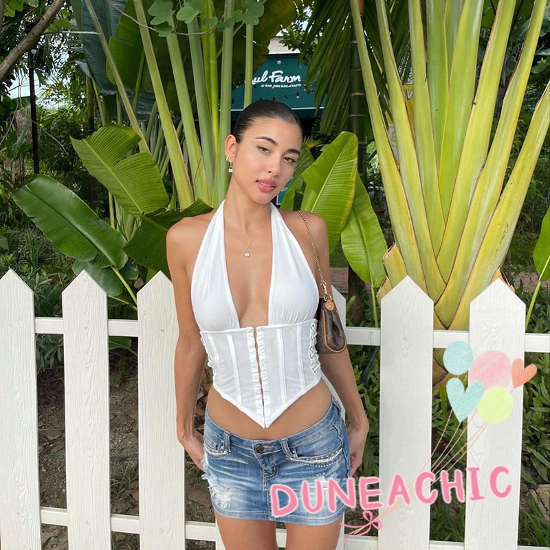 Áo yếm DUNEA hở lưng phong cách đường phố gợi cảm cho nữ