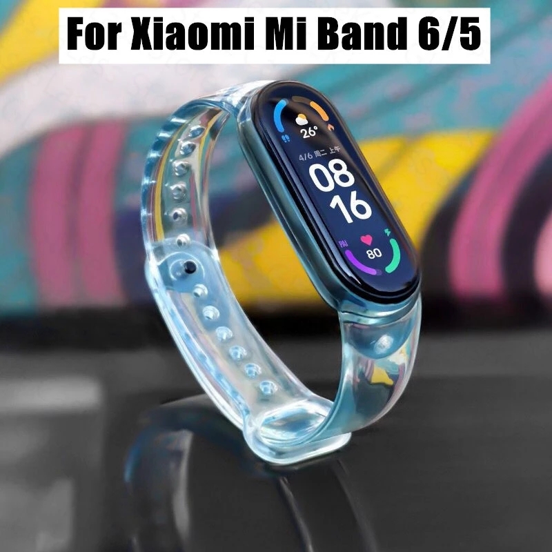 Dây Đeo Thay Thế Chất Liệu Silicon Màu Gradient Cho Xiaomi Mi Band 6 5 4 3