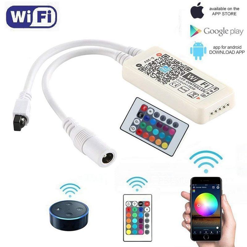 Bộ điều khiển dải led WIFI thông minh RGBW + IR 24 phím không dây | BigBuy360 - bigbuy360.vn