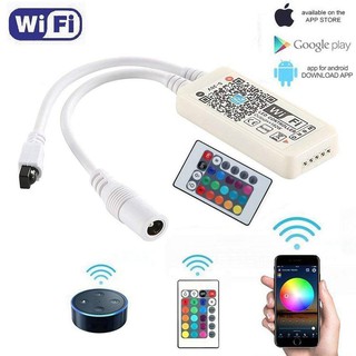 ♫♥♫WIFI Smart RGBW Led Strip Controller + Infrared Remote Control(IR) 24 Keys Wireless for Multico