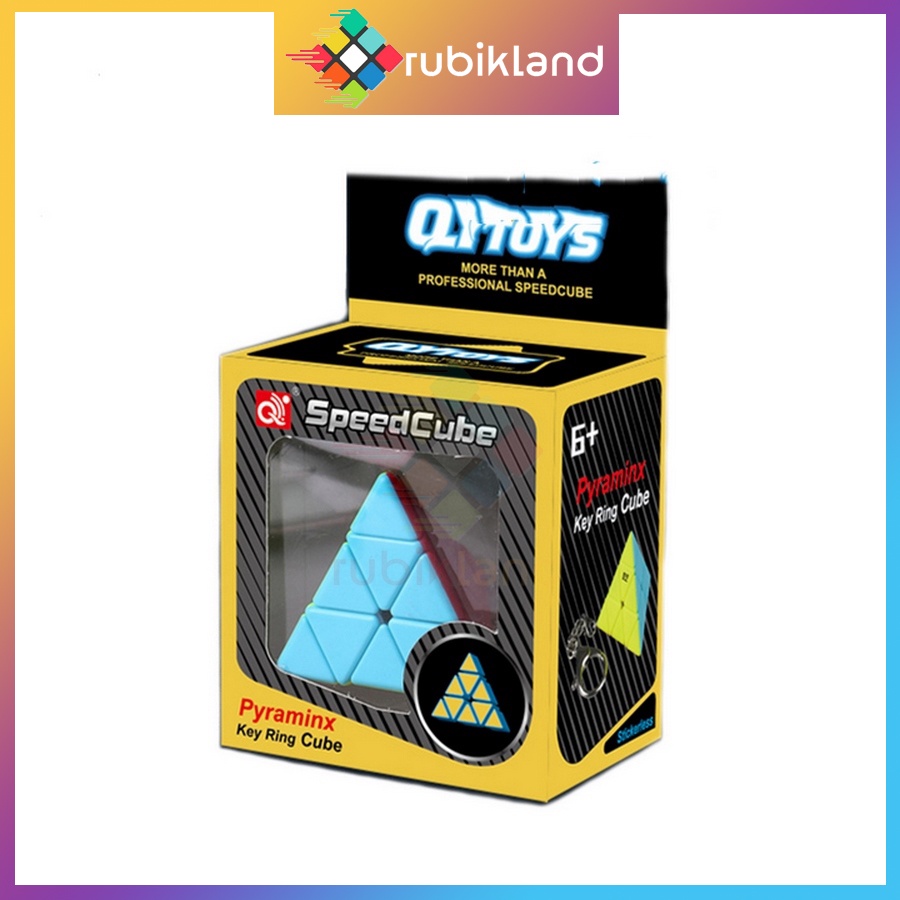 Móc Khóa Rubik QiYi Pyraminx Rubic Tam Giác Stickerless QiYi Cube Đồ Chơi Trí Tuệ Trẻ Em