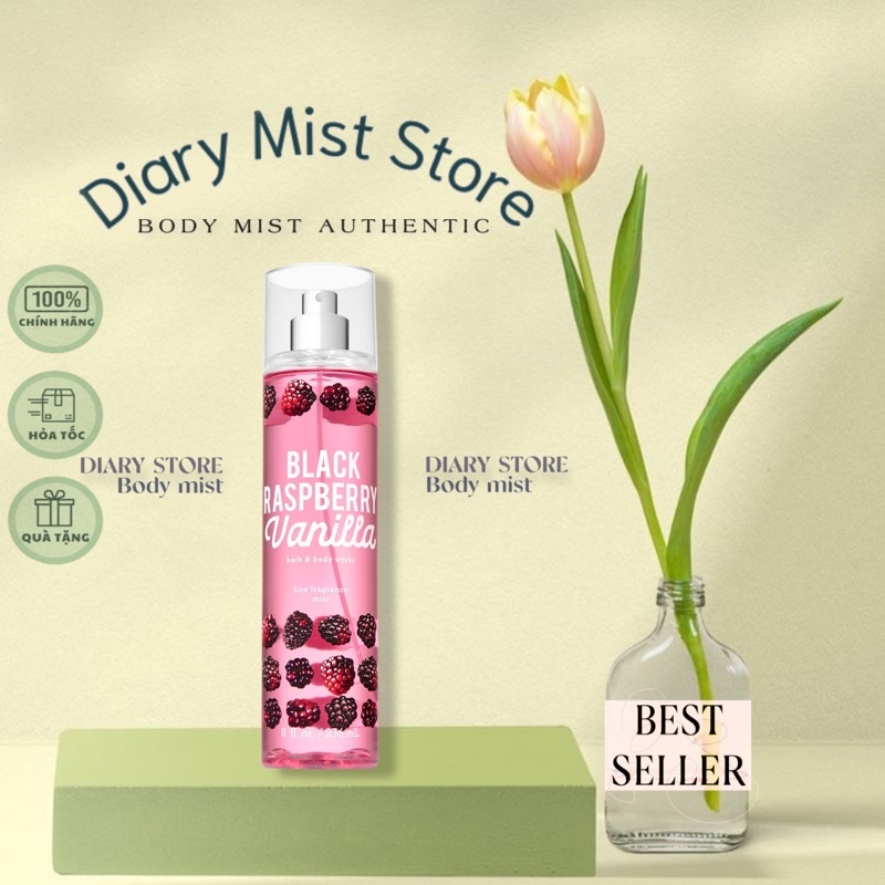 𝐃𝐢𝐚𝐫𝐲𝐦𝐢𝐬𝐭.𝐬𝐭𝐨𝐫𝐞 Xịt toàn thân Bodymist Bath & Body Works - Black Raspberry Vanilla