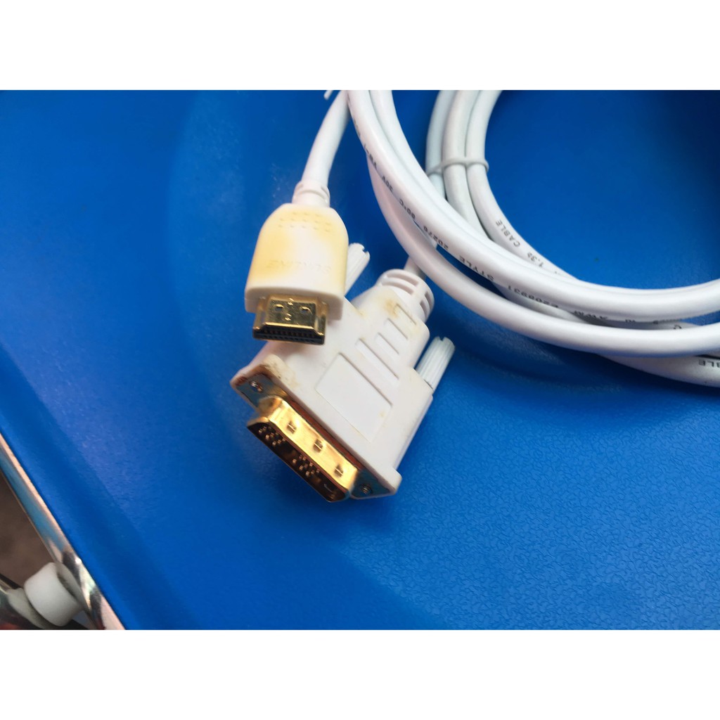 Cáp chuyển DVI sang HDMI dài 1,8m màu trắng chính hãng