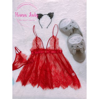 Váy ngủ ren sexy siêu mỏng xuyên thấu kèm chip lọt khe cao cấp VN094R