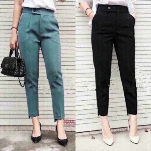 Quần Baggy công sở FREESHIPVải tuyết mưa loại đẹp gấu lệch
