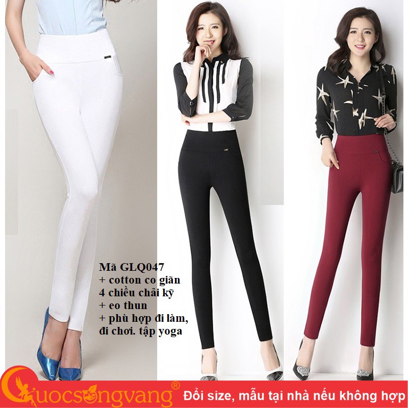 Quần nữ quần legging nữ cotton co giãn 4 chiều GLQ047 Cuocsongvang