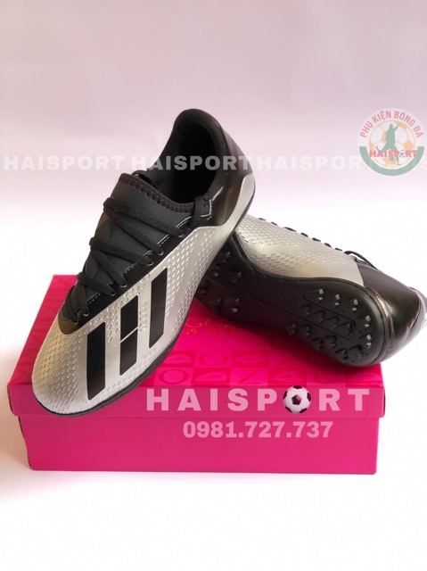 GIÀY ĐÁ BÓNG SÂN CỎ NHÂN TẠO X18 - KÈM TẤT(VỚ) - KHÂU ĐẾ 100% -Đế cao su siêu bền