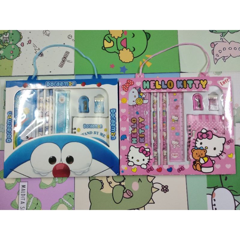 Bộ đồ dụng dụng cụ học tập 8 món Doraemon/Kitty