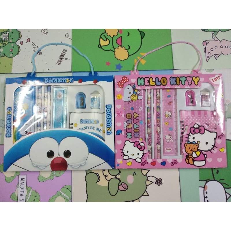 Bộ đồ dụng dụng cụ học tập 8 món Doraemon/Kitty