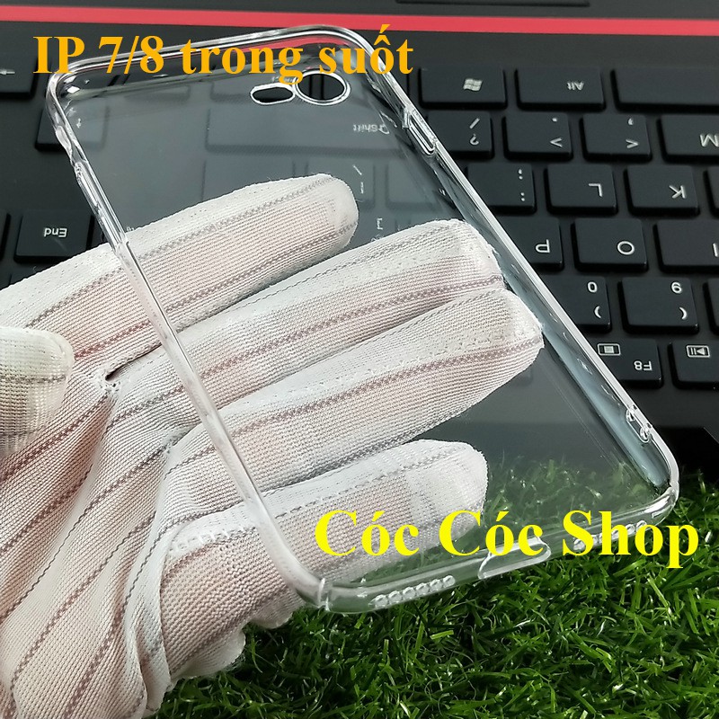 Ốp lưng IPhone 7/ 8, Iphone 7 plus/ 8 plus nhựa CỨNG TRONG SUỐT/ CỨNG NHÁM MỜ tặng Cáp lightning