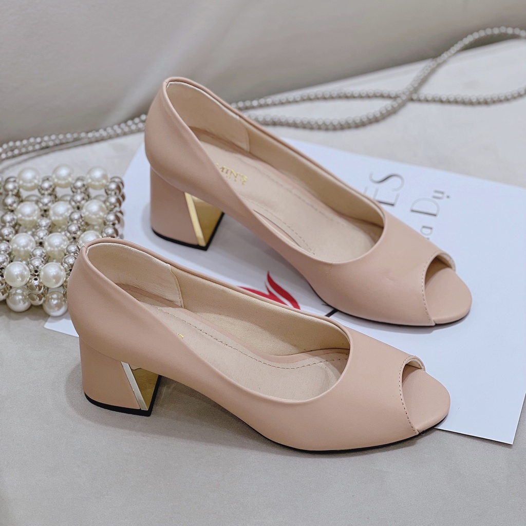 Min's Shoes - Giày Gót Vuông Da Mềm Cao Cấp V235