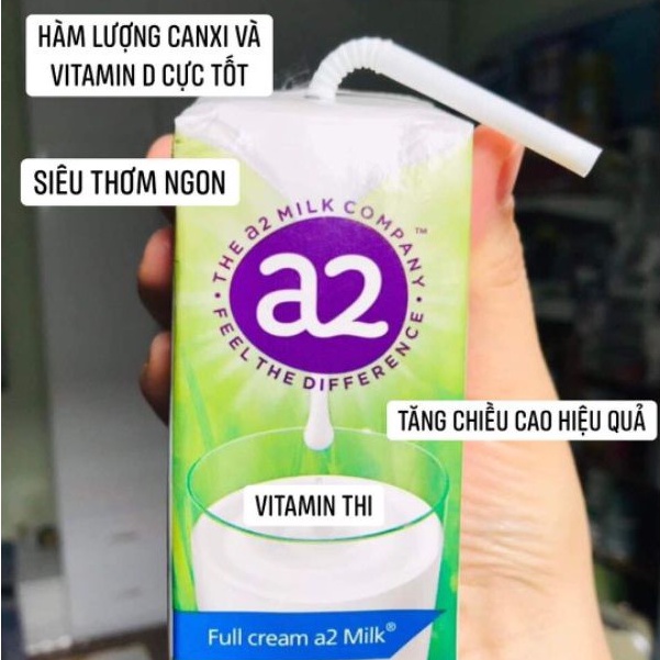 Sữa A2 nước - Sữa A2 nguyên kem dạng nước hộp 200ml của Úc - Sữa tươi A2 thơm ngon cho cả gia đình