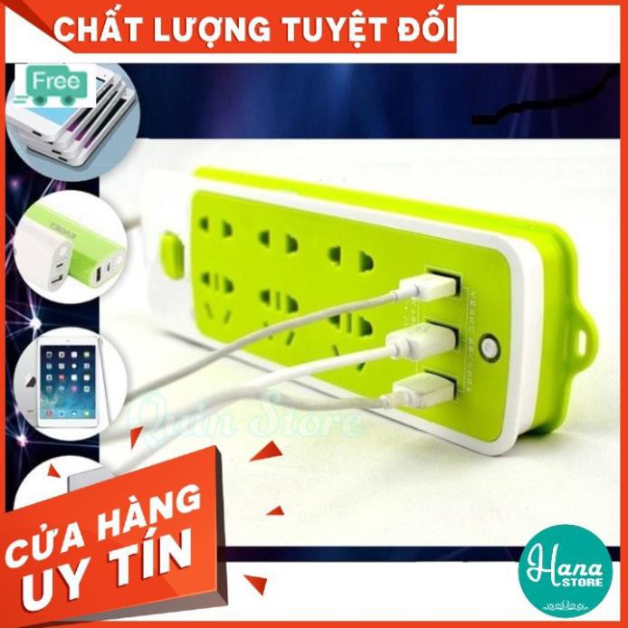 Ổ điện 6 chân cắm 🍀 ổ USB 🍀, có hỗ trợ ổ cắm chéo 3 ổ usb cho bạn sạc điện thoại, cho dùng các loại đầu cắm, an toàn