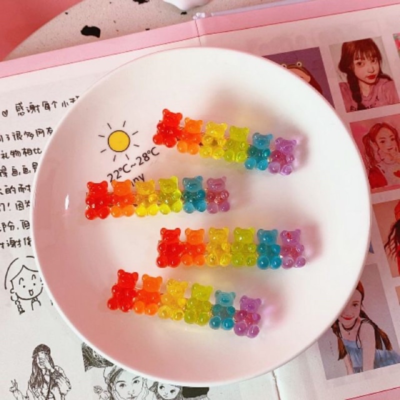 Kẹp Tóc Hình Kẹo Dẻo 6 Gấu Gummy Bear