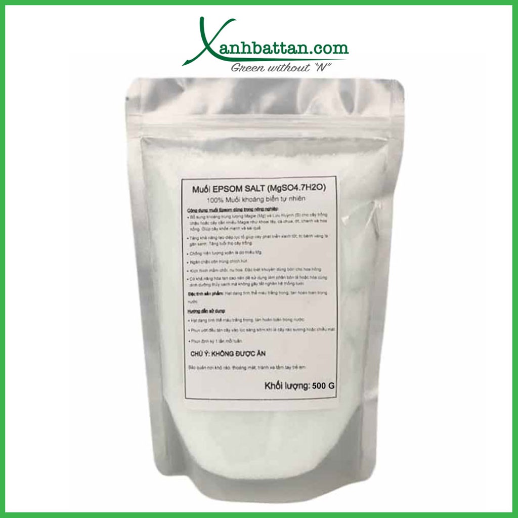 Muối Epsom  Bón Cây Trồng - Dùng Trong Nông Nghiệp Gói 500 Gram