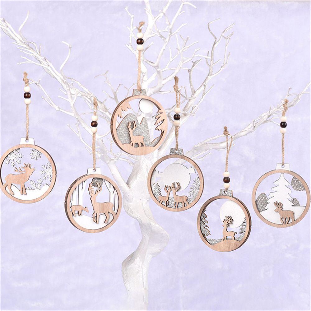 Mặt Gỗ Thủ Công Sáng Tạo Treo Trang Trí Giáng Sinh