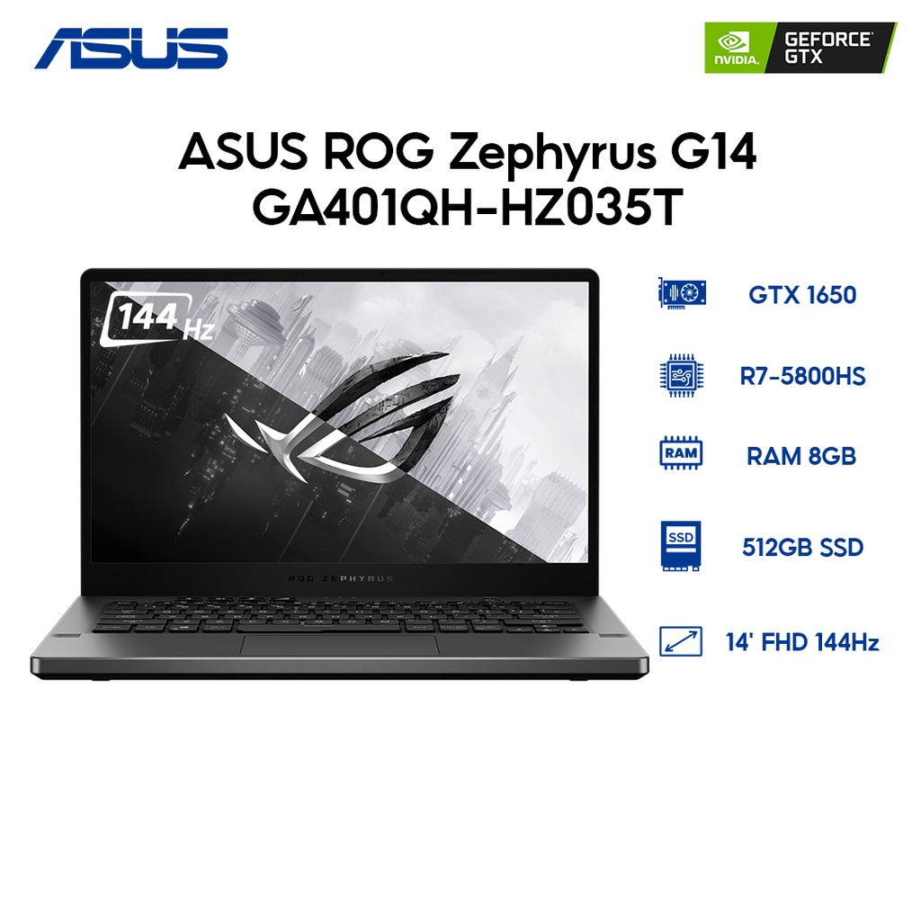 Laptop ASUS ROG Zephyrus G14 GA401QH-HZ035T R7-5800HS | 8GB |512GB | GTX 1650 |14 | W10