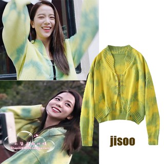 áo len ulzzang Jisoo blackpink colorful sweater kint coat Cardigans