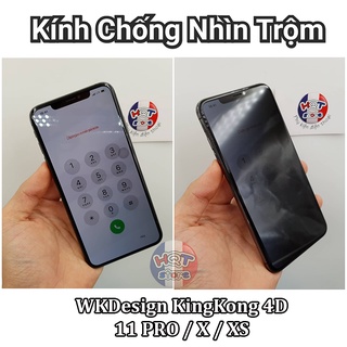 Kính cường lực chống nhìn trộm WK Design Kingkong 4D cho IP 11 Pro / X / XS