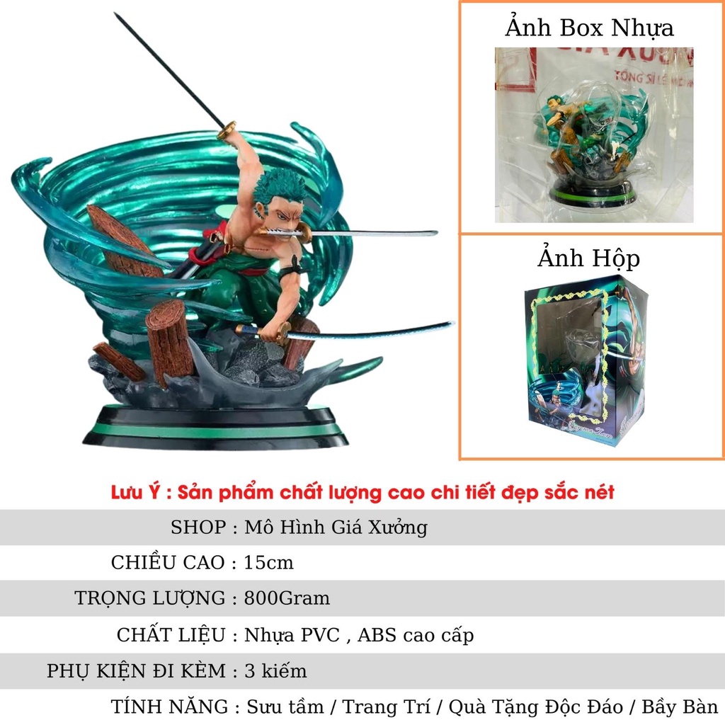 Mô hình One Piece Zoro wano hiệu ứng lốc xoáy cao 15cm , trạng thái chiến đấu , figure mô hình one piece giá xưởng