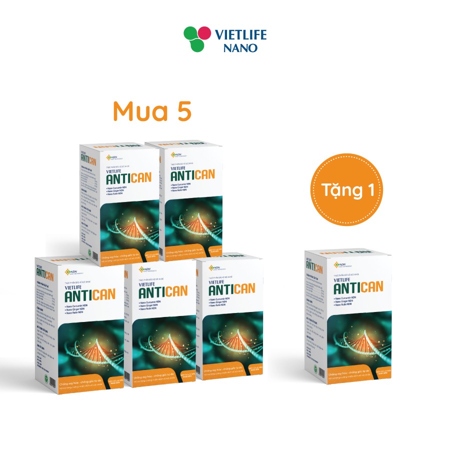 Vietlife Antican 30 viên Bộ 5 hộp  – Đột phá nano dược liệu giúp tăng cường miễn dịch và sức đề kháng cho cơ thể.