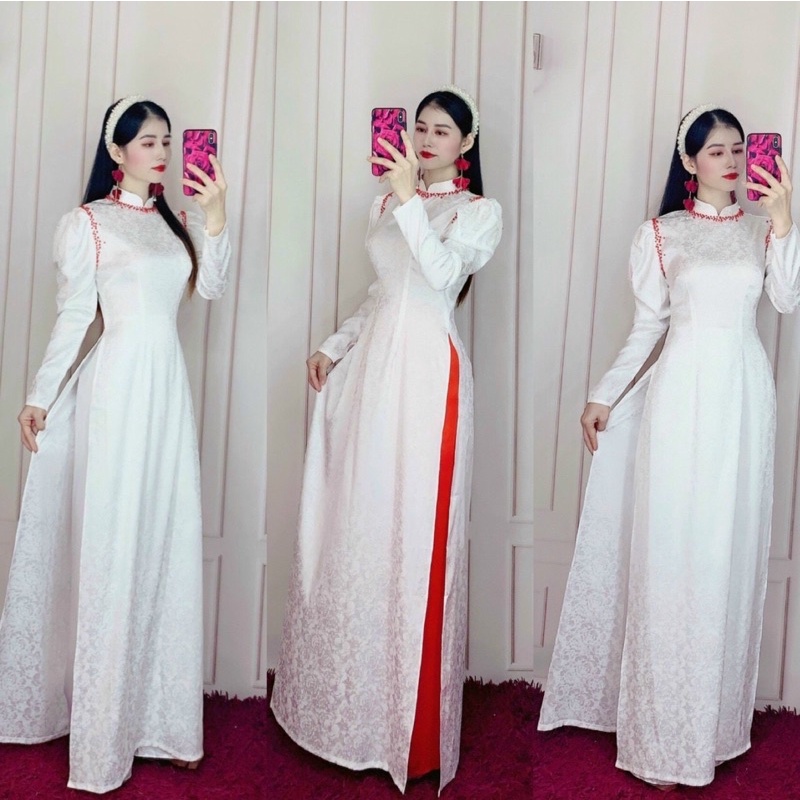 ÁO DÀI CƯỚI FULL SIZE S/M/L/XL ( ảnh tự chụp 100%)