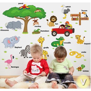 Decal dán tường Vườn thú tiếng anh số 1