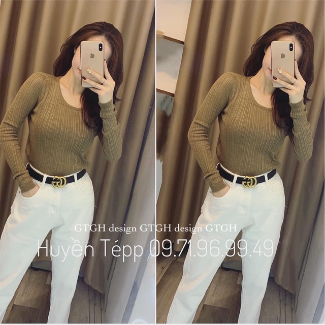 ÁO DÀI TAY LEN TĂM SỌC CỔ TRÒN 3 MÀU | BigBuy360 - bigbuy360.vn