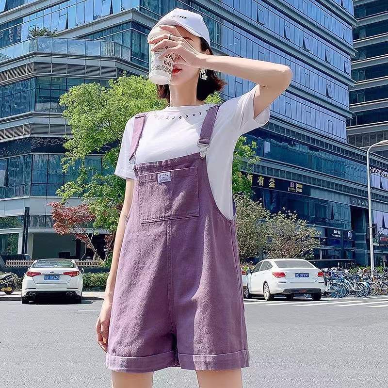 Quần Yếm Denim Ngắn Dáng Rộng Phong Cách Thời Trang Mùa Hè Mới Có Size Lớn 2022