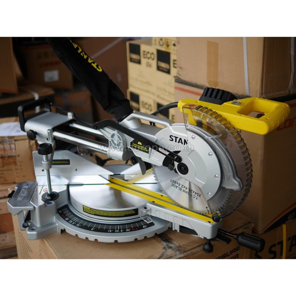 CHÍNH HÃNG -  Máy cưa đa góc trượt 1800W Stanley SM18 đĩa cắt 255mm