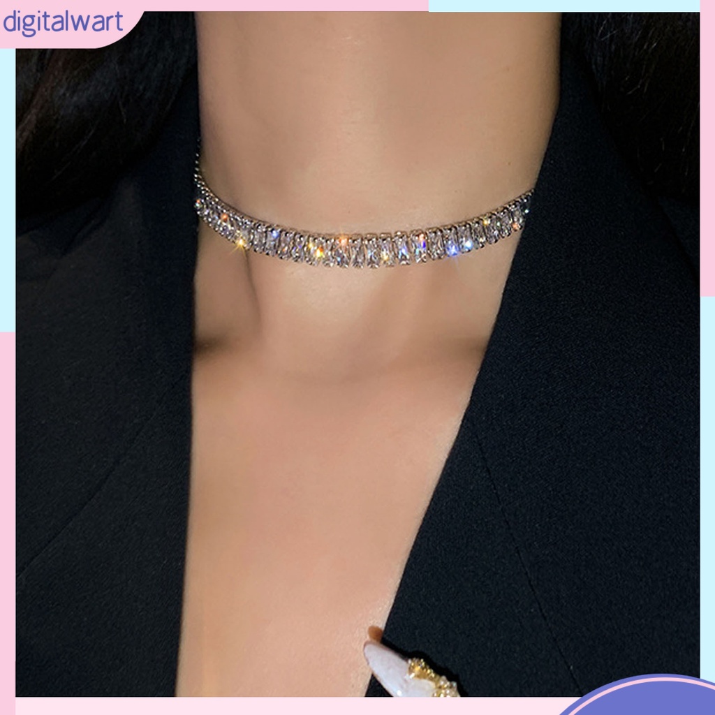 Vòng Cổ Choker Đính Đá Kiểu Dáng Đơn Giản Sang Trọng Dành Cho Nữ