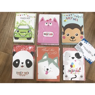 Thiệp Thôi nôi, sinh nhật hình thú kute (đồng giá 1.900đ/thiệp)