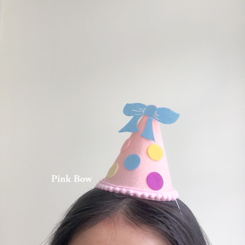 Nón sinh nhật có chữ HPBD chất Nỉ Hàn Quốc 4 màu NÂU/HỒNG/VÀNG/TRẮNG ĐEN có quai deo